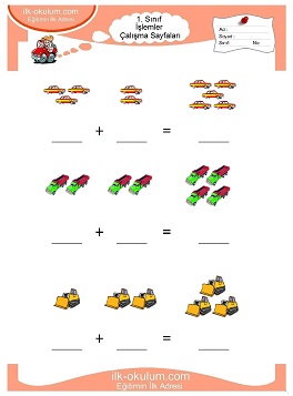 Çocuklar İçin toplam işlemi yaprak testleri 